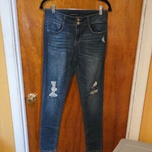 Imperial Girls Dark Blue Distressed Skinny Jeans